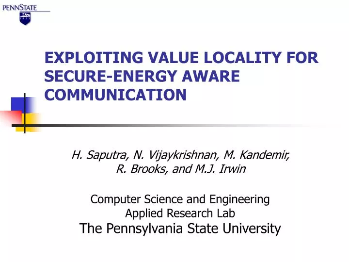 exploiting value locality for secure energy aware communication