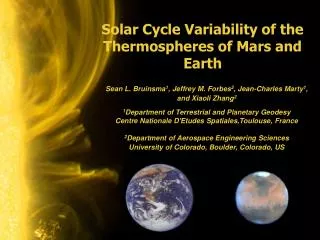 Solar Cycle Variability of the Thermospheres of Mars and Earth