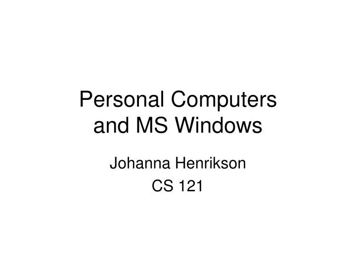 personal computers and ms windows