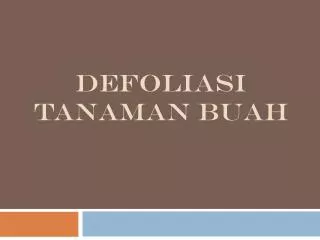 defoliasi tanaman buah