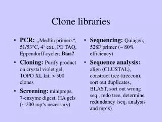 Clone libraries