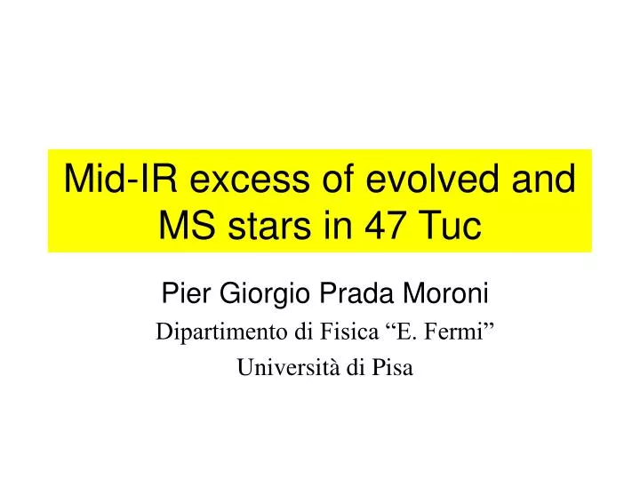 mid ir excess of evolved and ms stars in 47 tuc