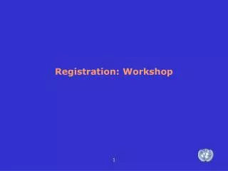 Registration: Workshop
