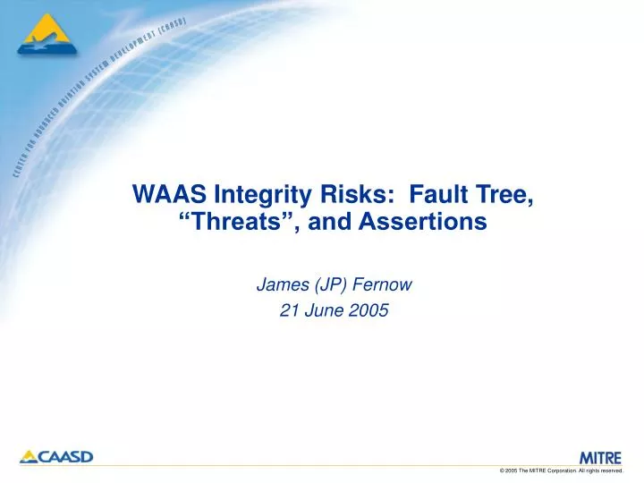 waas integrity risks fault tree threats and assertions