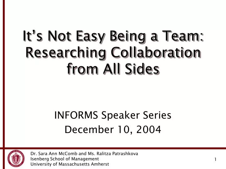 it s not easy being a team researching collaboration from all sides