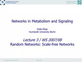 Random Networks: Scale-free Networks