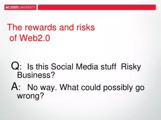 The rewards and risks of Web2.0