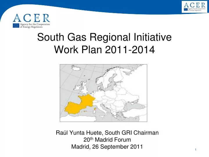 south gas regional initiative work plan 2011 2014