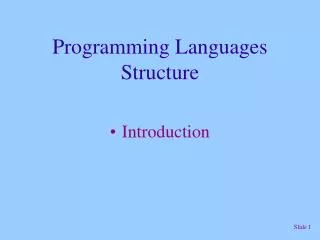 Programming Languages Structure