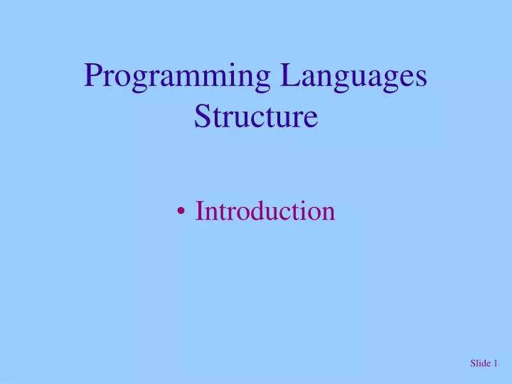 programming languages structure