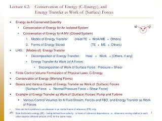 Energy as A Conserved Quantity Conservation of Energy for An Isolated System