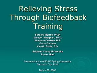 Relieving Stress Through Biofeedback Training