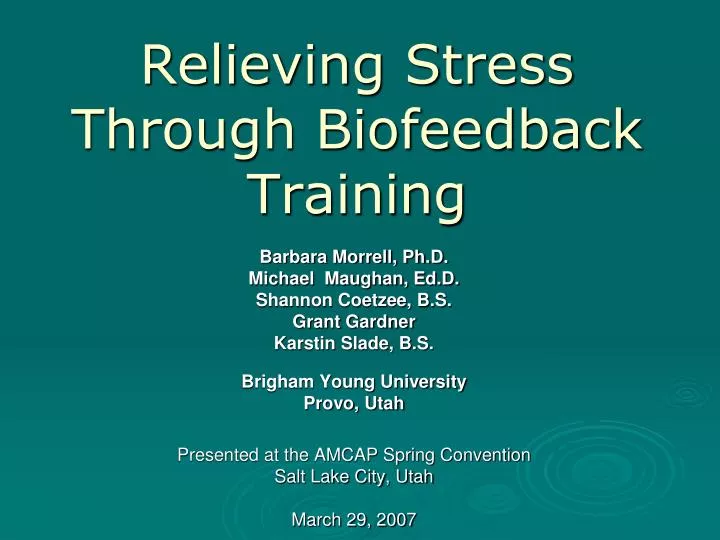 relieving stress through biofeedback training