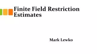 Finite Field Restriction Estimates