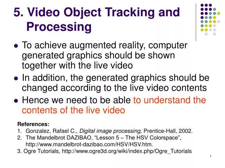 5 video object tracking and processing