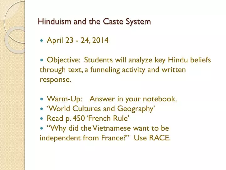 hinduism and the caste system