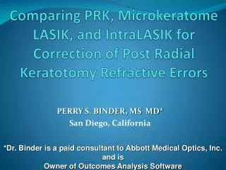 PERRY S. BINDER, MS MD* San Diego, California
