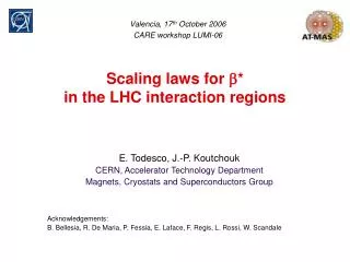 Scaling laws for b * in the LHC interaction regions