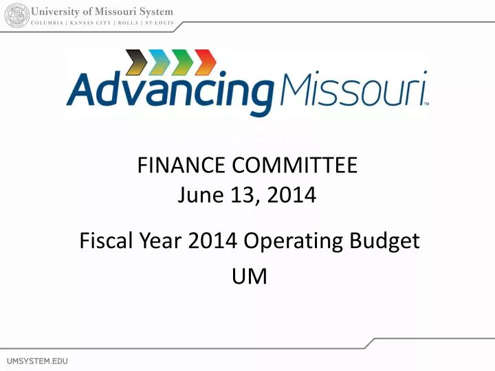 fiscal year 2014 operating budget um
