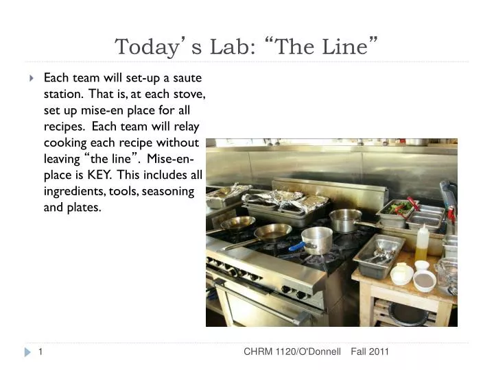 today s lab the line