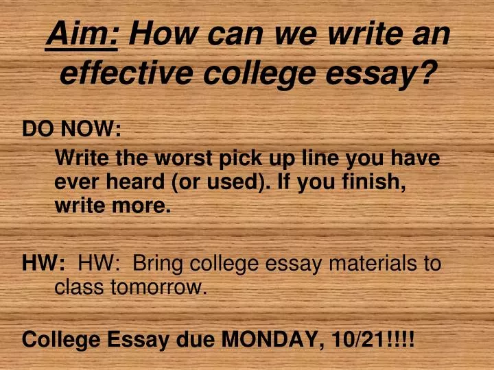 aim how can we write an effective college essay