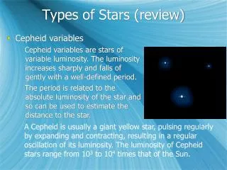 Types of Stars (review)