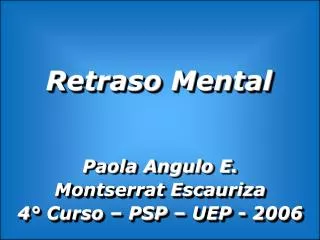 retraso mental