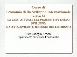 pier giorgio ardeni dipartimento di scienze economiche