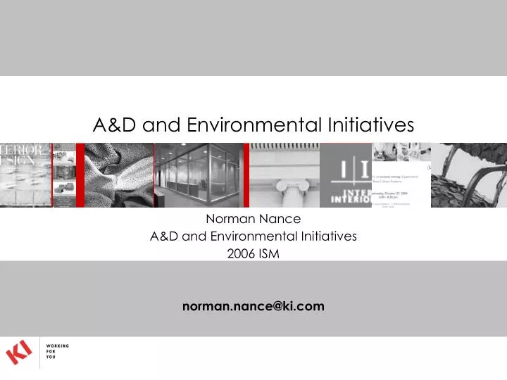 a d and environmental initiatives