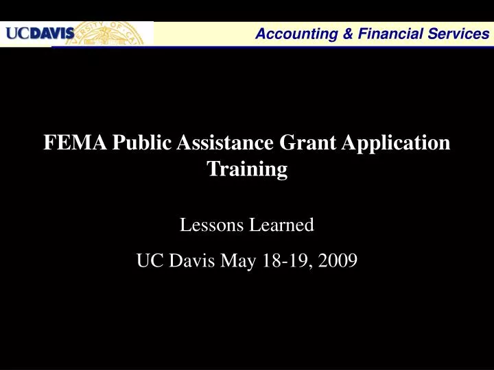 fema public assistance grant application training