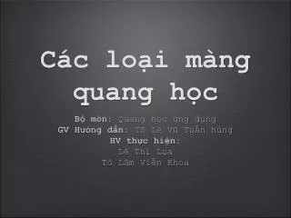 c c lo i m ng quang h c