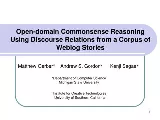 Open-domain Commonsense Reasoning Using Discourse Relations from a Corpus of Weblog Stories