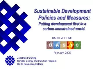 Sustainable Development Policies and Measures: