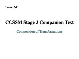 CCSSM Stage 3 Companion Text