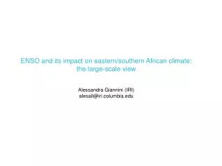 ENSO and its impact on eastern/southern African climate: the large-scale view