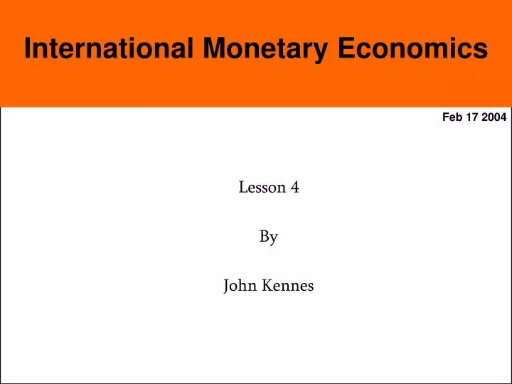 international monetary economics
