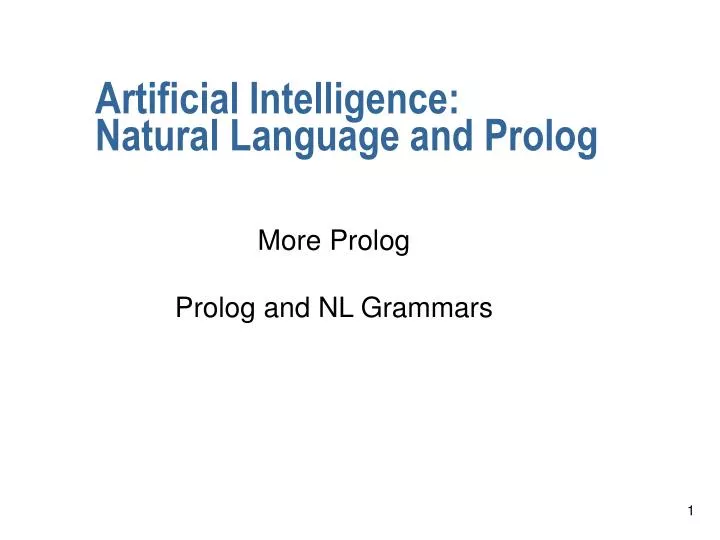artificial intelligence natural language and prolog