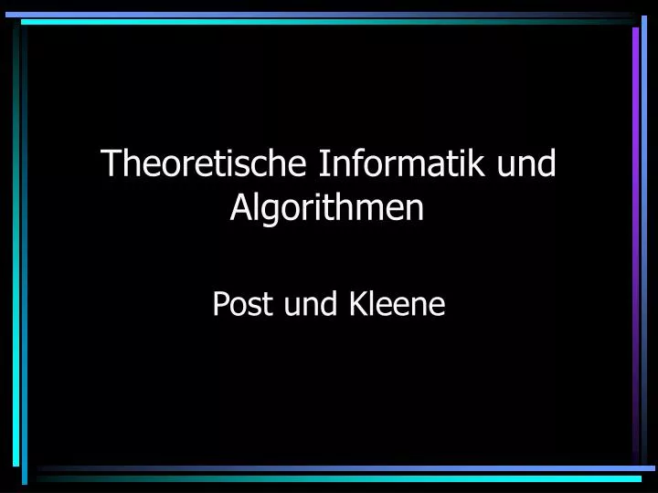 theoretische informatik und algorithmen