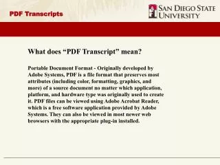 PDF Transcripts