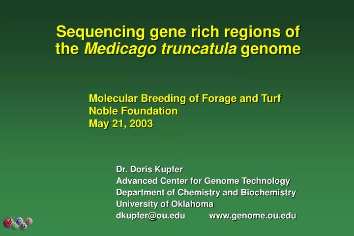sequencing gene rich regions of the medicago truncatula genome