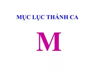 m c l c th nh ca