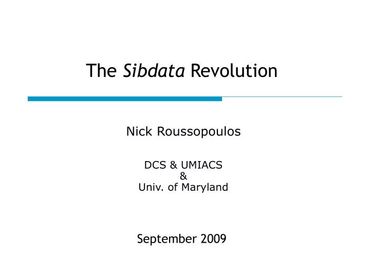 the sibdata revolution