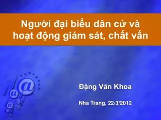 ng i i bi u d n c v ho t ng gi m s t ch t v n