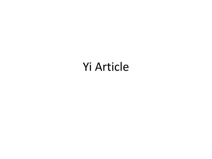 yi article