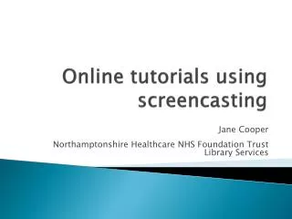 Online tutorials using screencasting