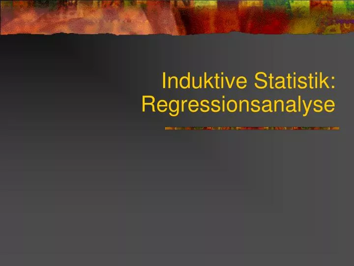 induktive statistik regressionsanalyse