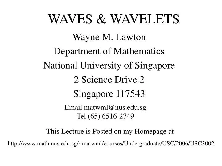 waves wavelets