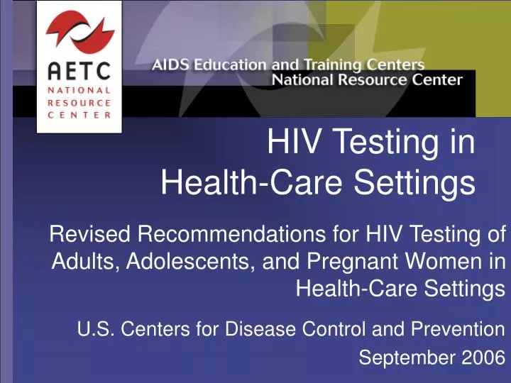 hiv testing in health care settings