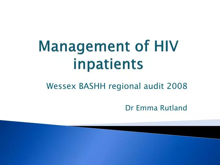 management of hiv inpatients
