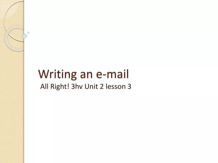writing an e mail